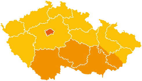 Mapa distribučních oblastí pro elektřinu